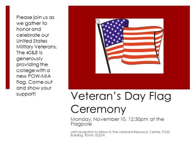 Veteran's Day Flag Ceremony Flyer 10.28