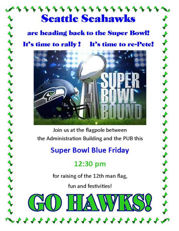 Super Bowl BLue Friday rally