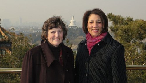 Diana Sampson (left) and Cheryl Roberts in Beijing in December, 2014.