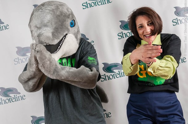 Shoreline Community College celebrates its rededication of its newly renovated gymnasium on February 18, 2015