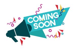 Illustration of a megaphone and confetti with the words "Coming Soon."