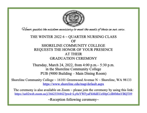 WINTER 2022 - 6Q & 10Q Nursing Graduation Ceremony