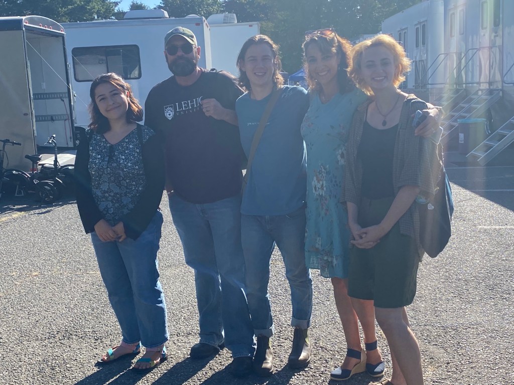 film crew and students