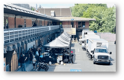 movie set on shoreline campus