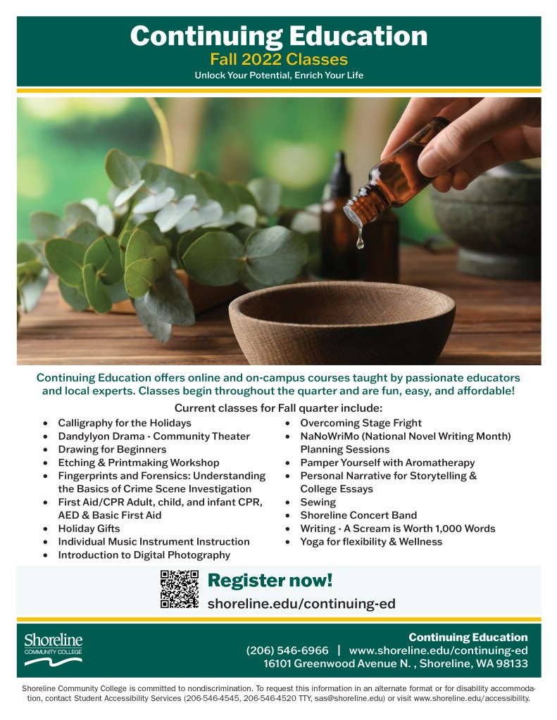 CE Fall class offering flyer