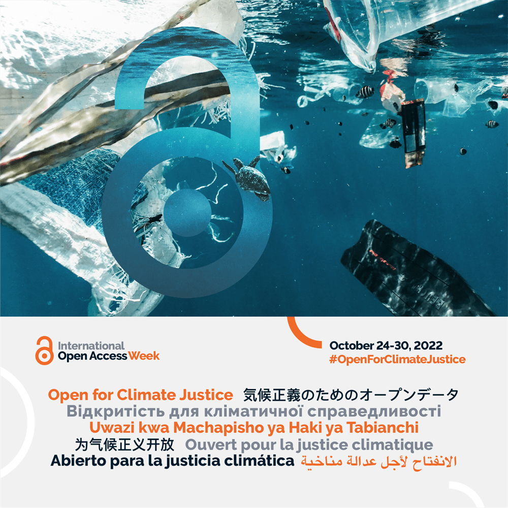 International Open Access week event information. Open for Climate Justice 