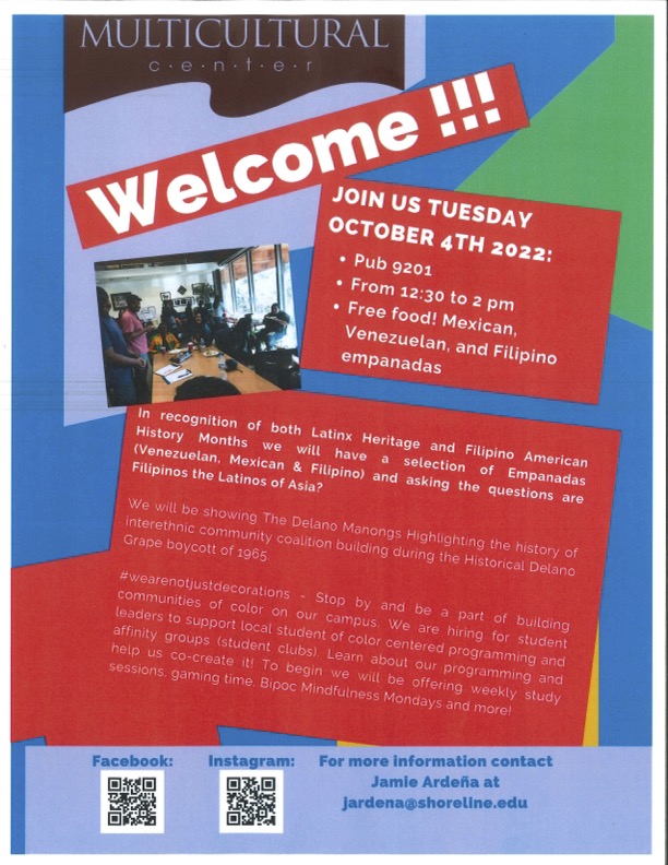 Multicultural Center Event details listed on an image