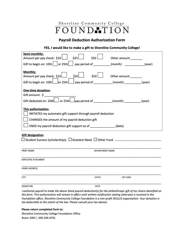 fillable donation form
