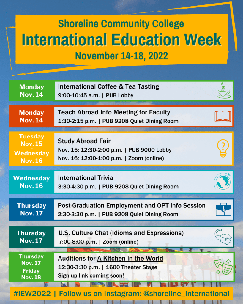 International Education Week event details listed by date