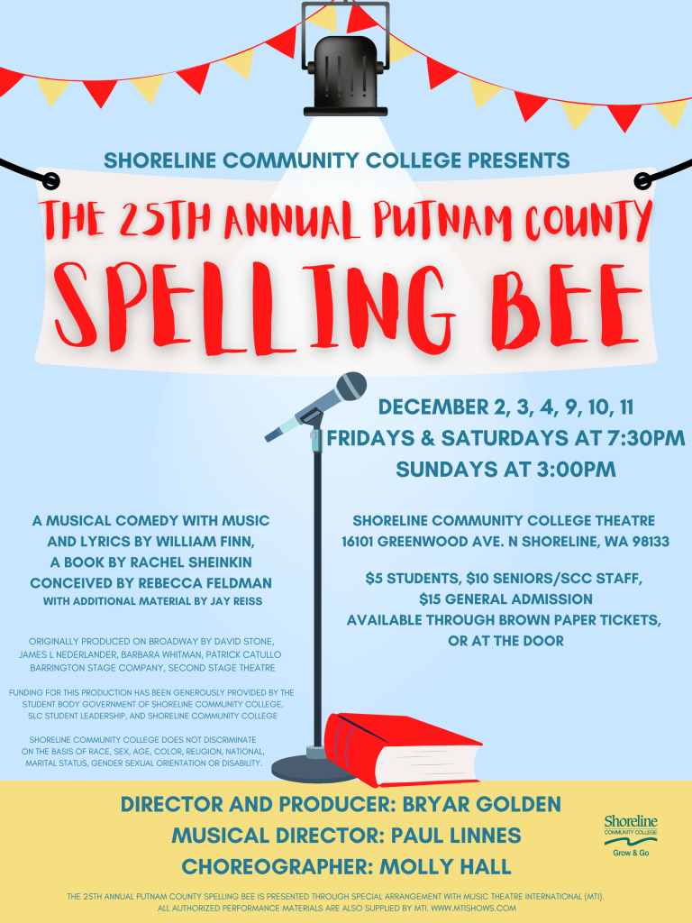 Show dates and times listed on a graphic to promote the event with additional details.