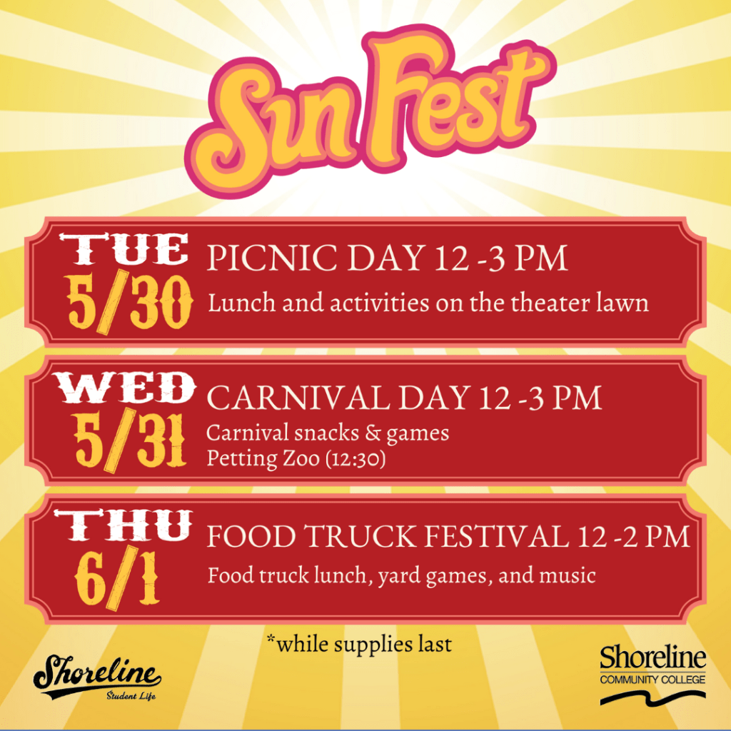 This advertises the different events that are happening each day