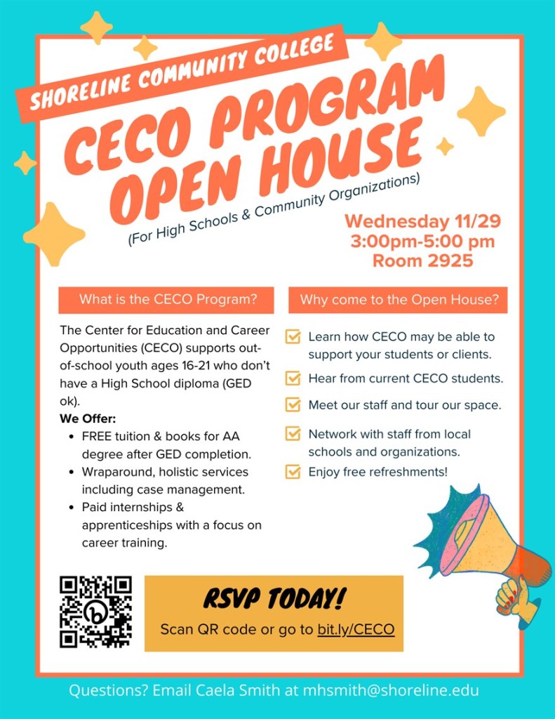This is a flyer with details (covered in the e-mail) about the CECO Open House)