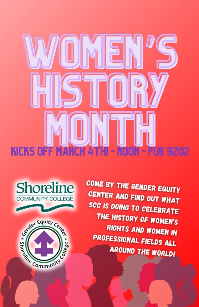 This is a pink flyer with silhouettes of women