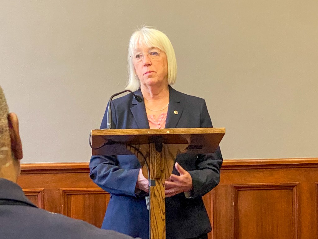 These are images from the National Legislative Summit.  Image 1 is Patty Murray, Image 2 is Dr. Kahn and Senior Murray's legislative aide, Image 3 is Dr. Kahn and Trustee Chan in front of Senator Murray's office and Image 4 is Dr. Kahn and Trustees Chan and Stark outside of the Capitol Building