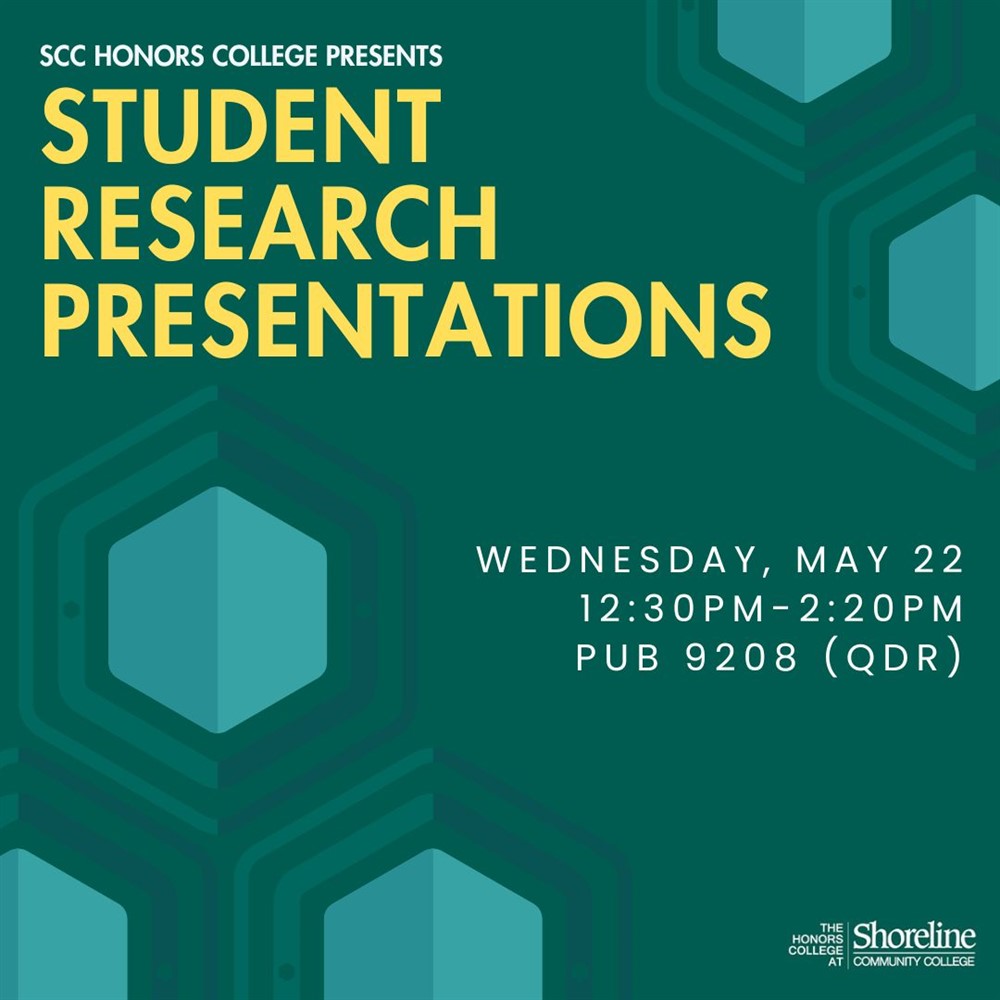 This is a dark green and teal flyer advertising the Honor presentations