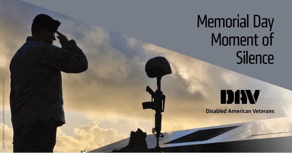 This is an image of a soldier in silhouette saluting.