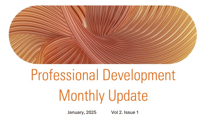 This is cutout of an orange swirl advertising the new newsletter.