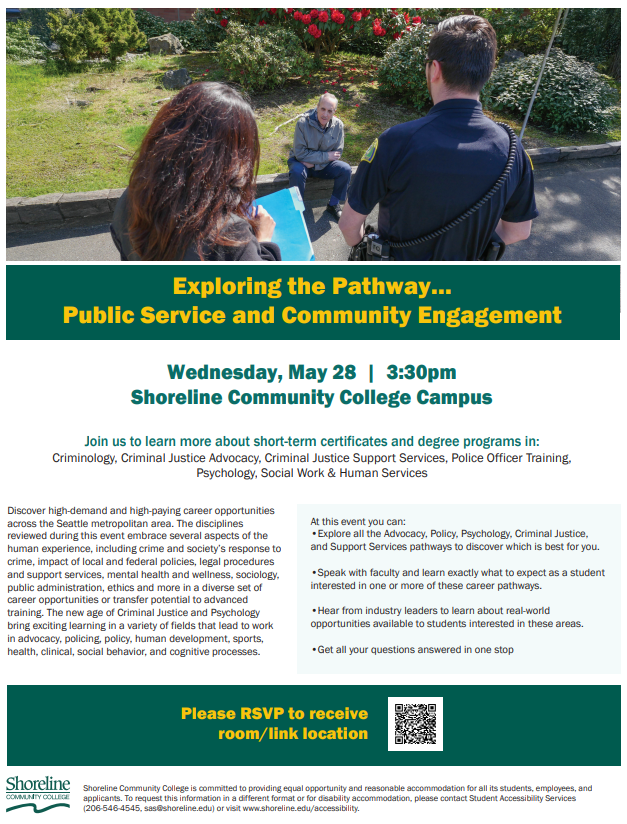 Event flyer features a picture of law enforcement speaking to a man sitting on a curb.