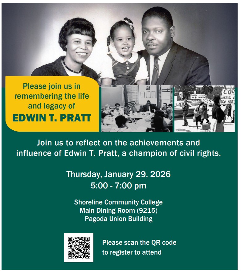 Flyer featuring event details and photos of Mr. Pratt.