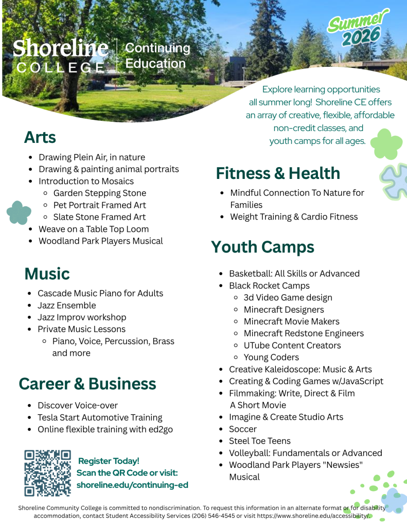 Continuing Education flyer. 