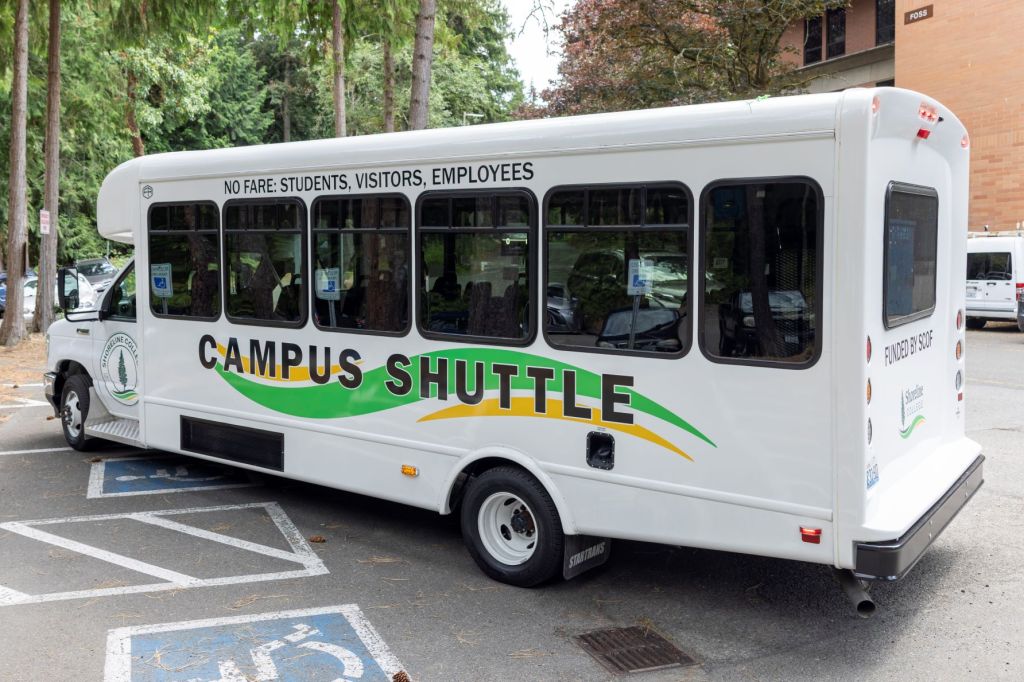 Photo of campus shuttle. 