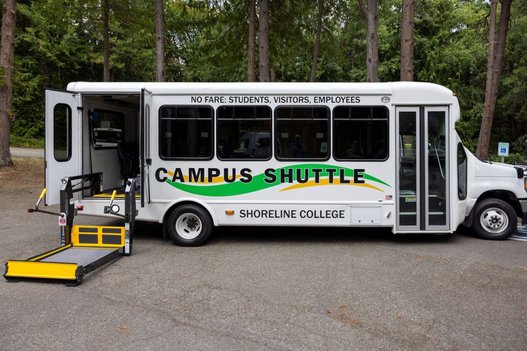 Photo of campus shuttle. 