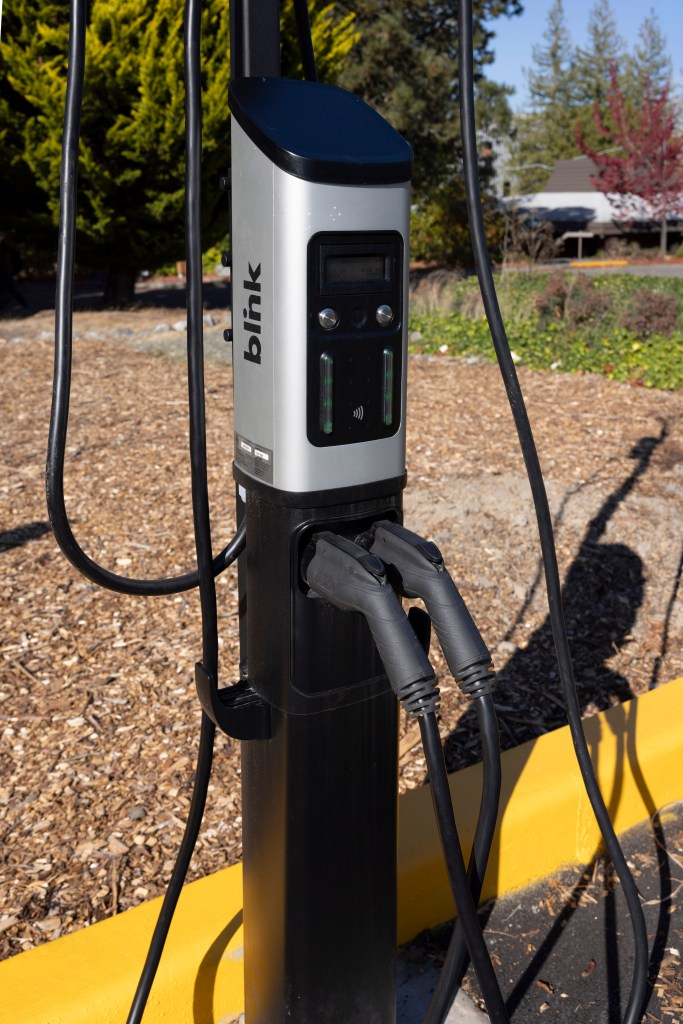 Close-up photo of the front of the new charging station. 